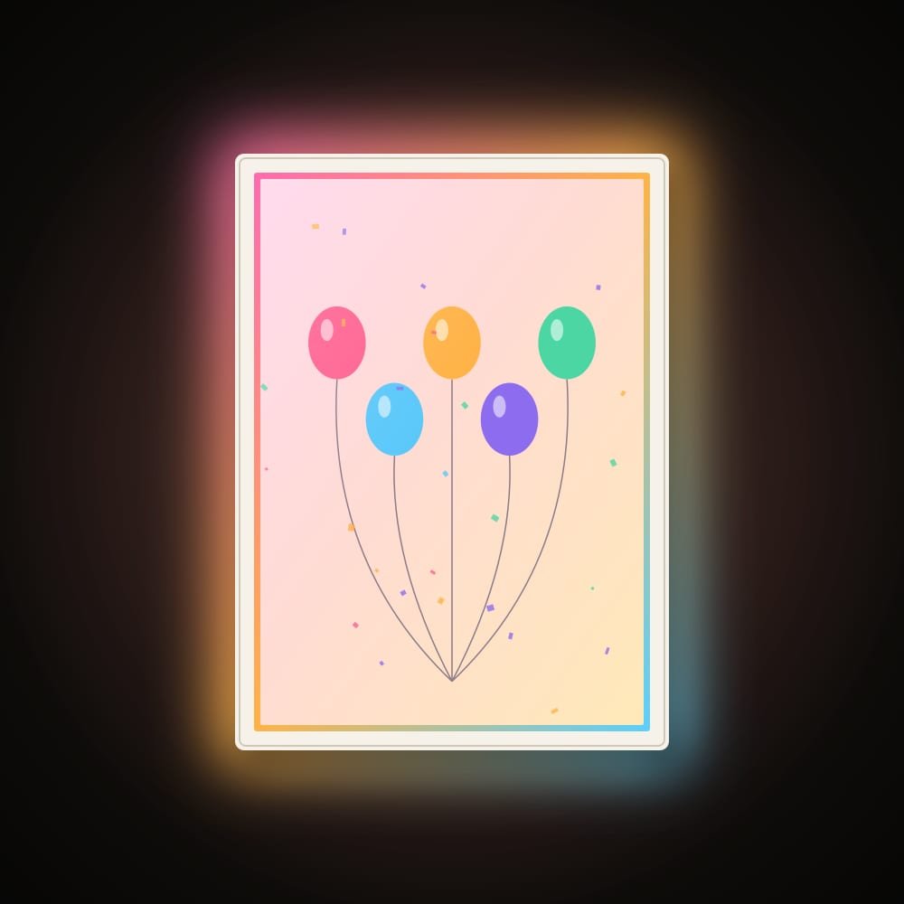 Birthday Celebration LED Frame - glowing frame (sample illustration)